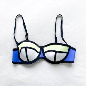 Triangl Swimwear Swim Triangl Neoprene Bikini Top Neon Blue Yellow